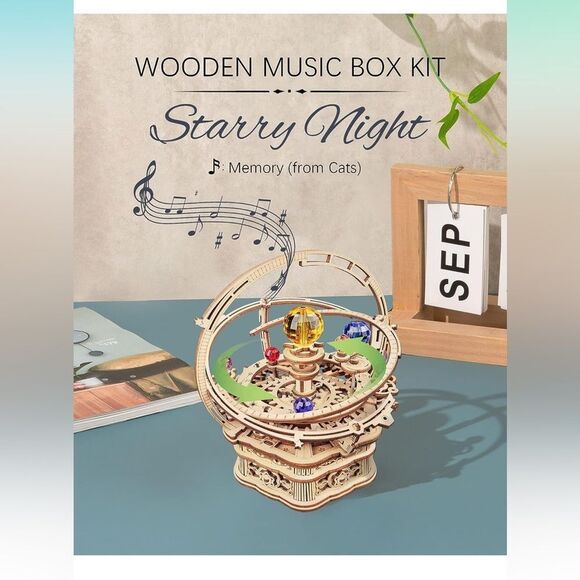 ROKR 3D Puzzles for Adults-Starry Night Music Box Kit - Picture 2 of 6